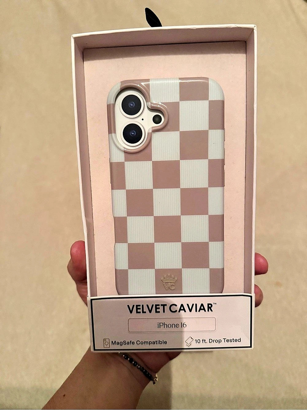 Velvet Caviar Pretty in Plaid iPhone 16 Checkered Case Pink & White NWT